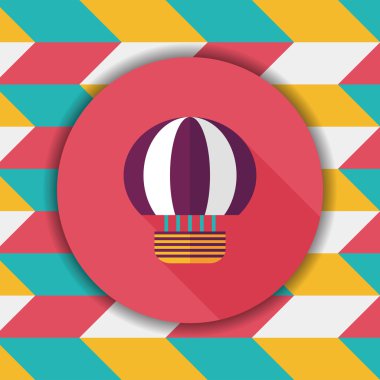 sıcak hava balonu uzun gölge düz simgesiyle
