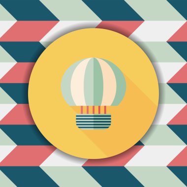 sıcak hava balonu uzun gölge düz simgesiyle