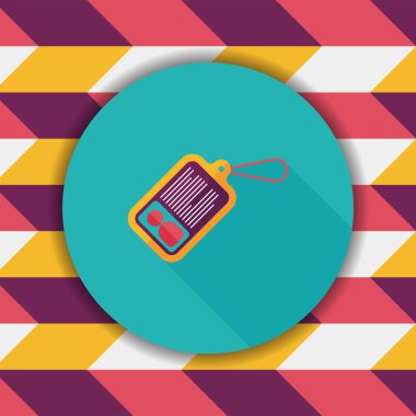 kimlik kartı ile uzun gölge düz simgesi