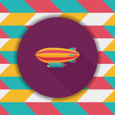 Zeplin uzun gölge düz simgesi