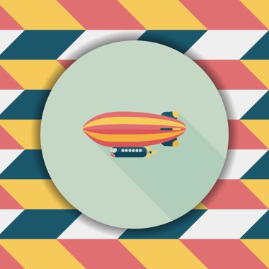 Zeplin uzun gölge düz simgesi