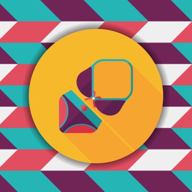 Yüzme uygun uzun gölge ile düz simgesi