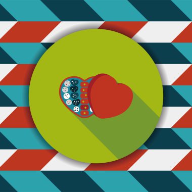 Uzun Gölge, eps10 ile Sevgililer günü çikolata düz simgesi