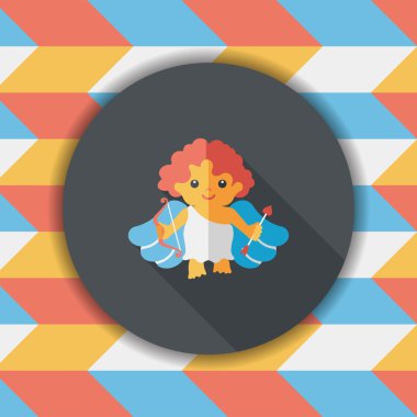 Sevgililer günü aşk tanrısı uzun gölge, eps10 düz simgesiyle