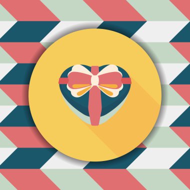 Uzun Gölge, eps10 Sevgililer günü hediyesi düz simgesiyle