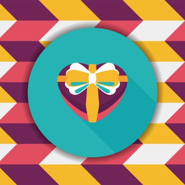 Uzun Gölge, eps10 Sevgililer günü hediyesi düz simgesiyle