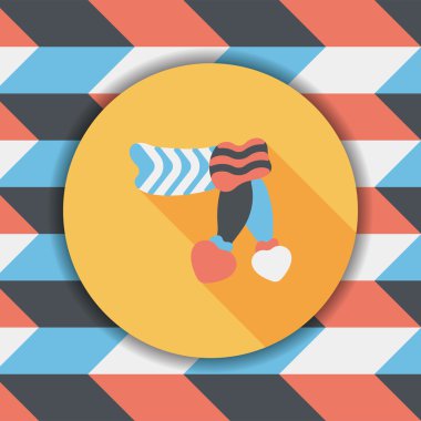 Uzun Gölge, eps10 ile Sevgililer günü eşarp düz simgesi