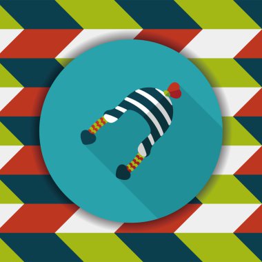 Sevgililer günü kış şapka düz simgesiyle uzun gölge, eps10