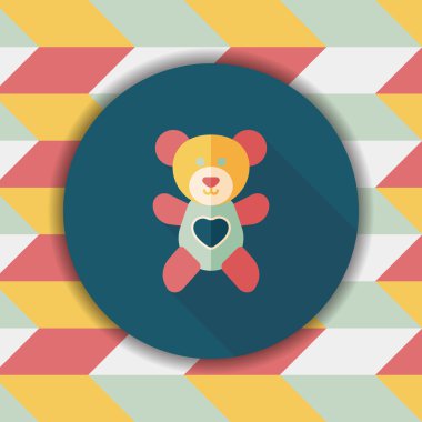 Sevgililer günü hediyesi ayı düz simgesiyle uzun gölge, eps10