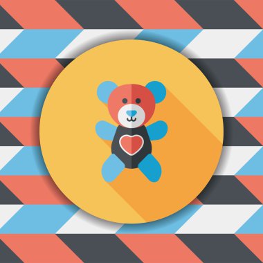 Sevgililer günü hediyesi ayı düz simgesiyle uzun gölge, eps10