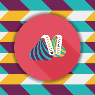 Uzun Gölge, eps10 ile Sevgililer günü çikolata düz simgesi