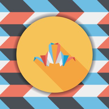 Sevgililer sevgilisi kağıt kuş düz simgesi ile uzun gölge, eps1