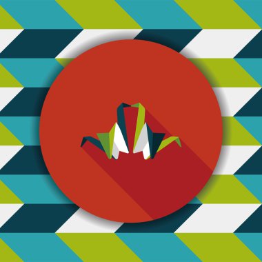 Sevgililer sevgilisi kağıt kuş düz simgesi ile uzun gölge, eps1