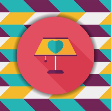 Sevgililer günü kalp lamba düz simgesi ile uzun gölge, eps10