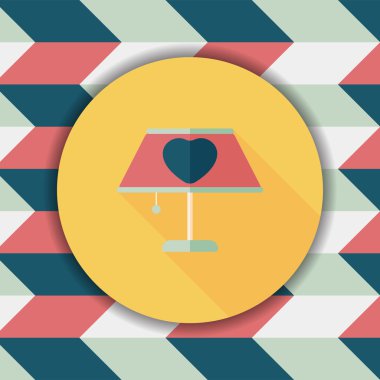 Sevgililer günü kalp lamba düz simgesi ile uzun gölge, eps10