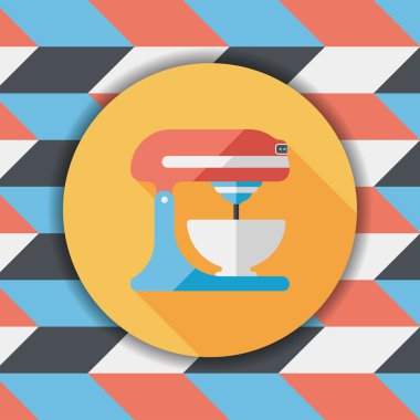 Uzun Gölge, eps10 ile mutfak eşyaları elektronik çırpıcı düz simgesi