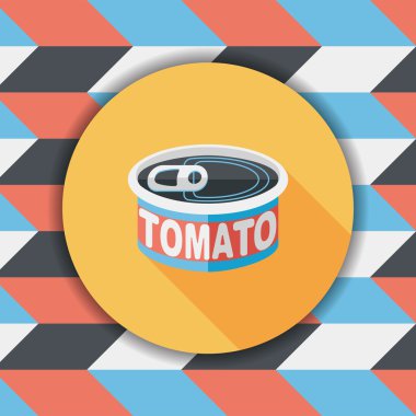 mutfak eşyaları domates can düz uzun gölge, eps10 simgesi