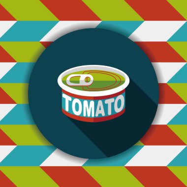 mutfak eşyaları domates can düz uzun gölge, eps10 simgesi