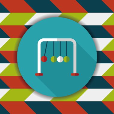 Newton'un beşiği düz simgesi ile uzun gölge, eps10