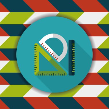 Cetvel uzun gölge, eps10 düz simgesi