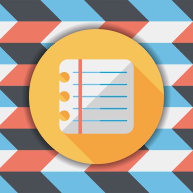 Uzun Gölge, eps10 ile defter kağıdı düz simgesi