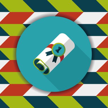 Uzun Gölge, eps10 ile Diploma düz simgesi