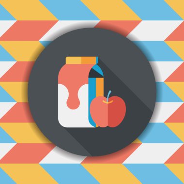 Uzun Gölge, eps10 süt ve apple düz simgesi