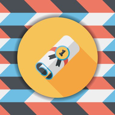 Uzun Gölge, eps10 ile Diploma düz simgesi