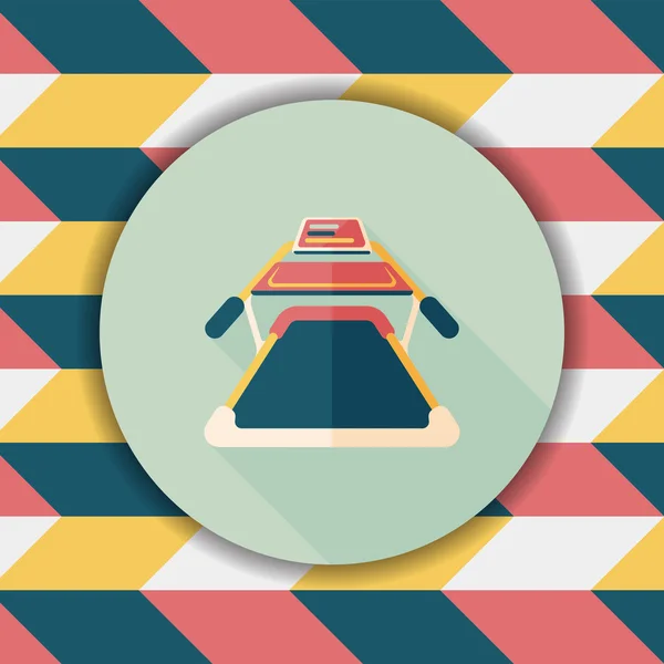 Tapis de course icône plate avec ombre longue, eps10 — Image vectorielle
