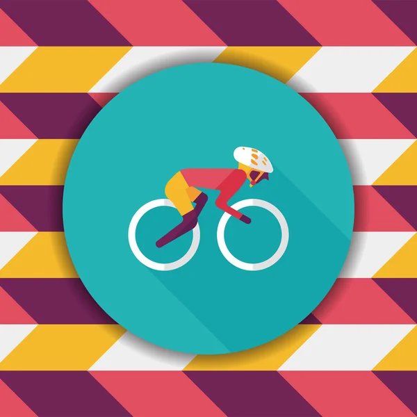 Ciclismo icono plano con sombra larga, eps10 — Vector de stock