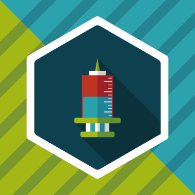 şırınga uzun gölge, eps10 düz simgesiyle