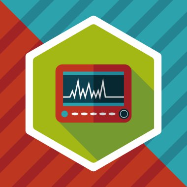 yoğun bakım düz simgesi uzun gölge, eps10 ile izlemek