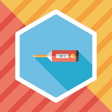 Uzun Gölge, eps10 tıbbi termometre düz simgesiyle