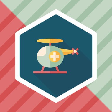 Uzun Gölge, eps10 tıbbi helikopter düz simgesiyle