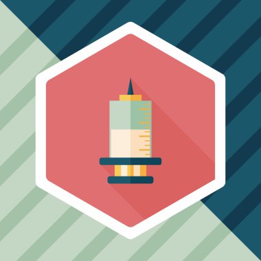 şırınga uzun gölge, eps10 düz simgesiyle