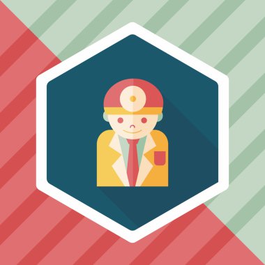 tıbbi insanlar uzun gölge, eps1 ile stetoskoplar düz simgesiyle