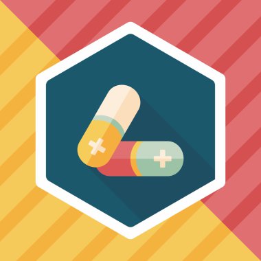 Hapları uzun gölge, eps10 düz simgesiyle