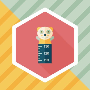 Yükseklik ölçeği düz simgesi ile uzun gölge, eps10