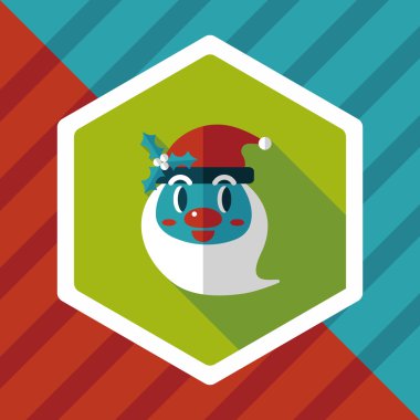 Noel Baba uzun gölge, eps10 düz simgesi