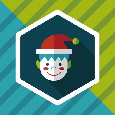 Uzun gölgeli Noel çocuğu düz ikonu, eps10