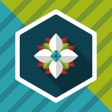 Atatürk çiçeği uzun gölge, eps10 düz simgesi