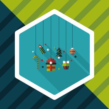 Noel uzun gölge, eps10 ile düz simgesi asılı