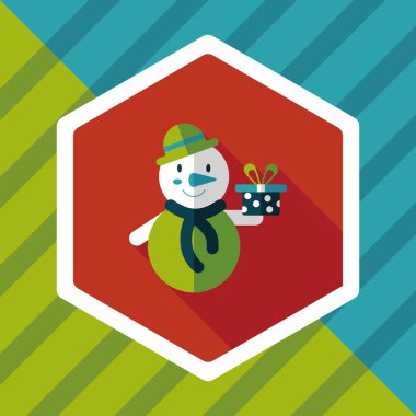 kardan adam düz simgesi ile uzun gölge, eps10