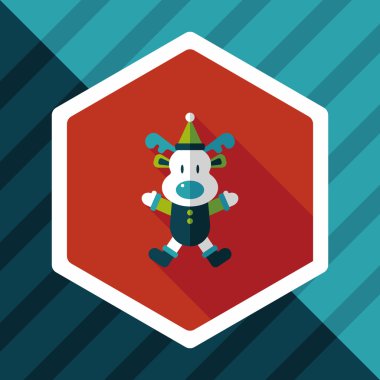 Ren geyiği ile uzun gölge, eps10 düz simgesi