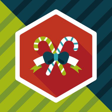 Uzun Gölge, eps10 ile Noel candy cane düz simgesi