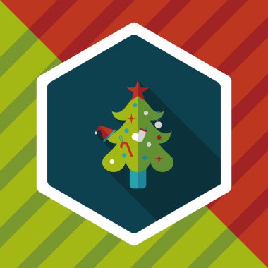 Uzun Gölge, eps10 ile Noel ağacı düz simgesi