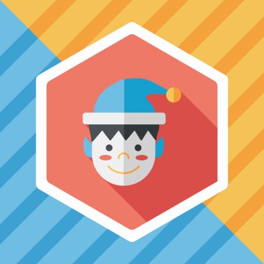 Uzun gölgeli Noel çocuğu düz ikonu, eps10