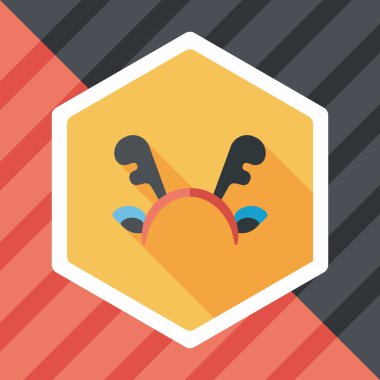 Ren geyiği kafa bandı uzun gölge, eps10 düz simgesiyle