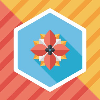 Atatürk çiçeği uzun gölge, eps10 düz simgesi