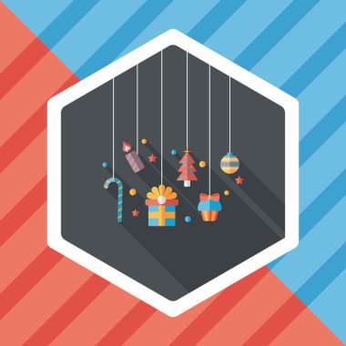 Noel uzun gölge, eps10 ile düz simgesi asılı